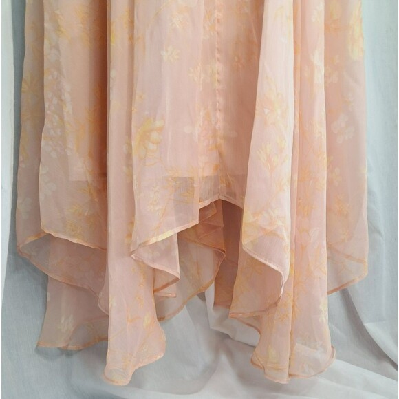 NWT French Connection Coral Floral Peach Diana Rec Crinkle Flowing Dress Size 12 - Picture 8 of 16